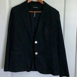Misses/ladies Ralph Lauren black cotton blazer.